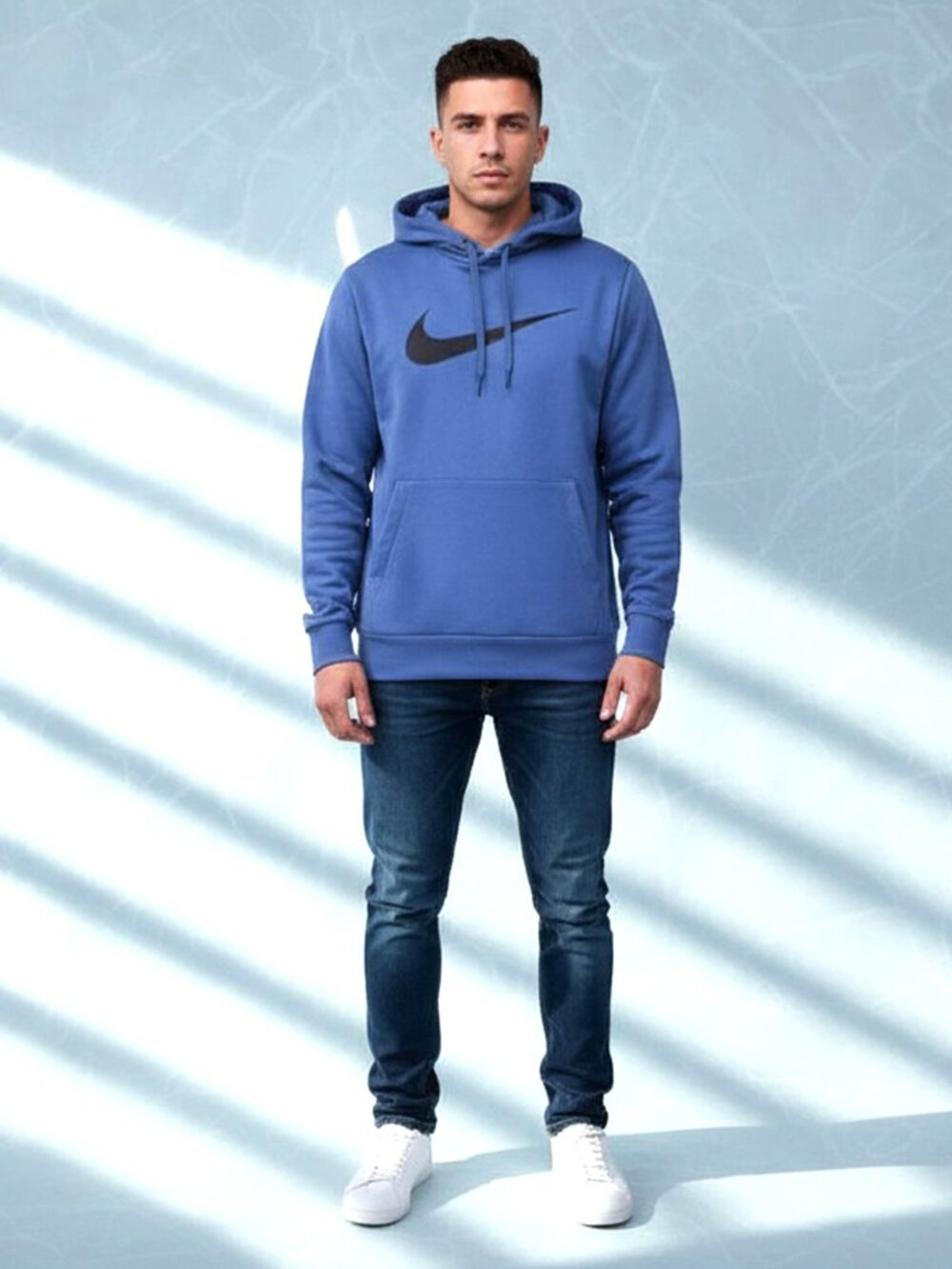 Nike Dri-FIT Hoodie Mens Medium Blue Training Pullover Sweatshirt NWT
